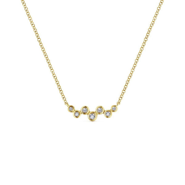 14K Diamond Bezel Necklace