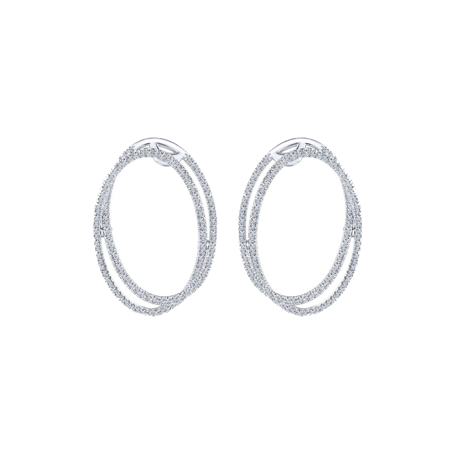 oval diamond Inside out earrings