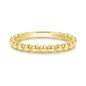 Gabriel &. Co yellow gold beaded band