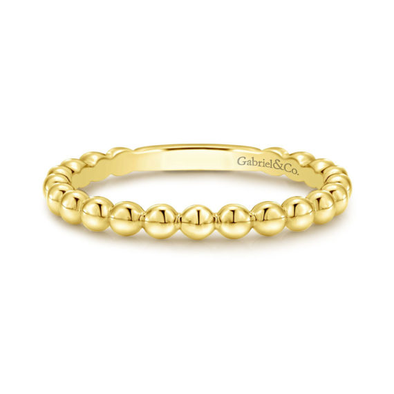 Gabriel &. Co yellow gold beaded band