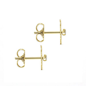 Gabriel & Co hammered gold studs side view
