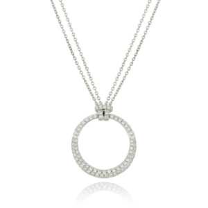 Doves by Paloma double chain diamond pave necklace