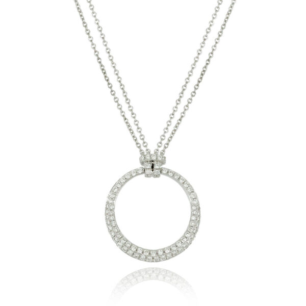 Doves by Paloma double chain diamond pave necklace