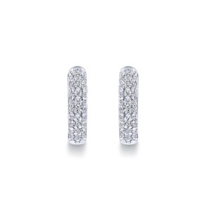 Gabriel diamond pave hoops front view