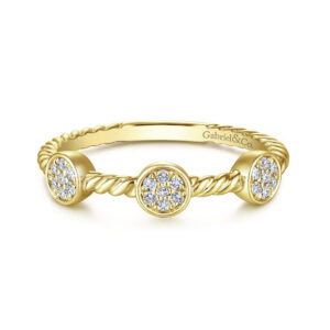 Gabriel & Co gold pave rope ring