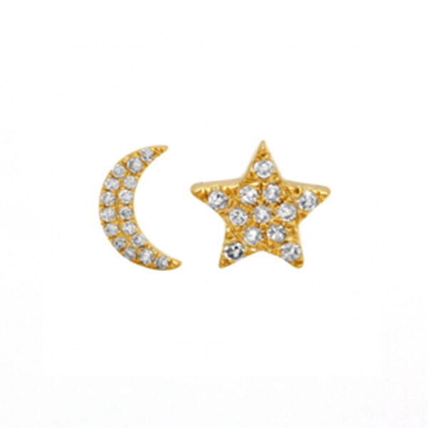 pave moon and star studs