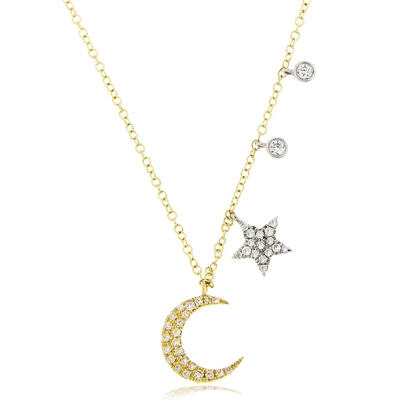 Moon and Star Gold Necklace - ROCKS: Jewelry, Gifts, Home